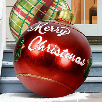 Christmas Ornament Ball Outdoor Pvc 2 ft Inflatable Decorated Ball PVC Giant Big Large Balls Xmas Tree Decorations Toy Ball