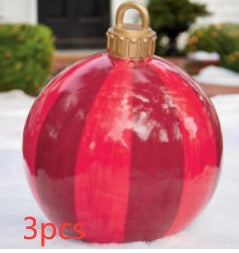 Christmas Ornament Ball Outdoor Pvc 2 ft Inflatable Decorated Ball PVC Giant Big Large Balls Xmas Tree Decorations Toy Ball