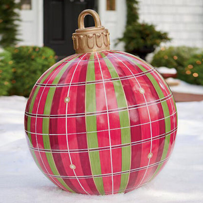 Christmas Ornament Ball Outdoor Pvc 2 ft Inflatable Decorated Ball PVC Giant Big Large Balls Xmas Tree Decorations Toy Ball