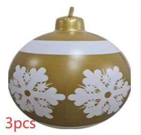 Christmas Ornament Ball Outdoor Pvc 2 ft Inflatable Decorated Ball PVC Giant Big Large Balls Xmas Tree Decorations Toy Ball