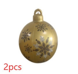 Christmas Ornament Ball Outdoor Pvc 2 ft Inflatable Decorated Ball PVC Giant Big Large Balls Xmas Tree Decorations Toy Ball