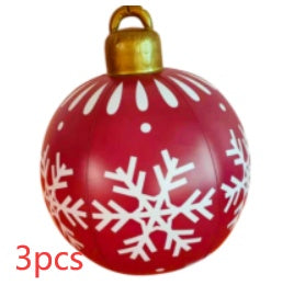 Christmas Ornament Ball Outdoor Pvc 2 ft Inflatable Decorated Ball PVC Giant Big Large Balls Xmas Tree Decorations Toy Ball