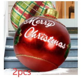 Christmas Ornament Ball Outdoor Pvc 2 ft Inflatable Decorated Ball PVC Giant Big Large Balls Xmas Tree Decorations Toy Ball