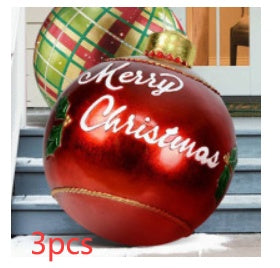 Christmas Ornament Ball Outdoor Pvc 2 ft Inflatable Decorated Ball PVC Giant Big Large Balls Xmas Tree Decorations Toy Ball