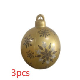 Christmas Ornament Ball Outdoor Pvc 2 ft Inflatable Decorated Ball PVC Giant Big Large Balls Xmas Tree Decorations Toy Ball