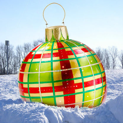 Christmas Ornament Ball Outdoor Pvc 2 ft Inflatable Decorated Ball PVC Giant Big Large Balls Xmas Tree Decorations Toy Ball