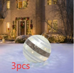 Christmas Ornament Ball Outdoor Pvc 2 ft Inflatable Decorated Ball PVC Giant Big Large Balls Xmas Tree Decorations Toy Ball